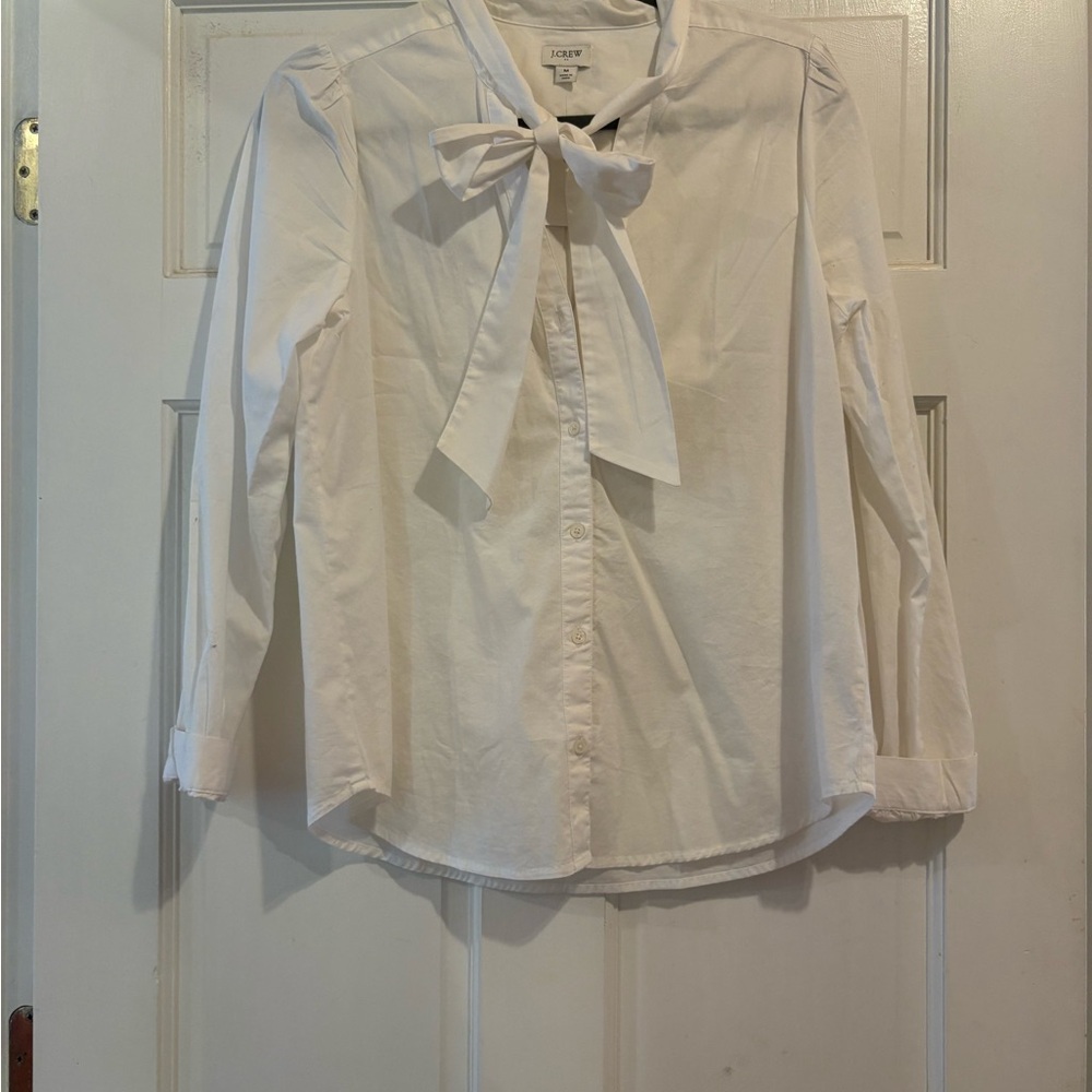 J. Crew Cream Button Down Shirt with Bow